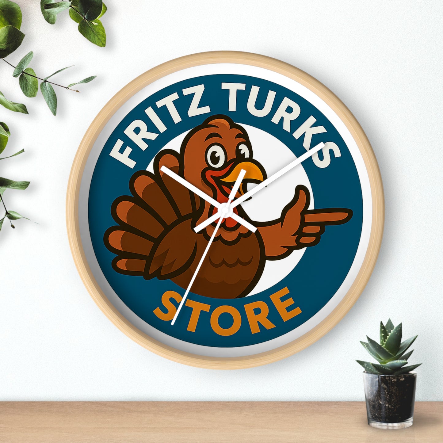 Thanksgiving Turkey Wall Clock – Rustic Holiday Décor | Fritz Turks Store