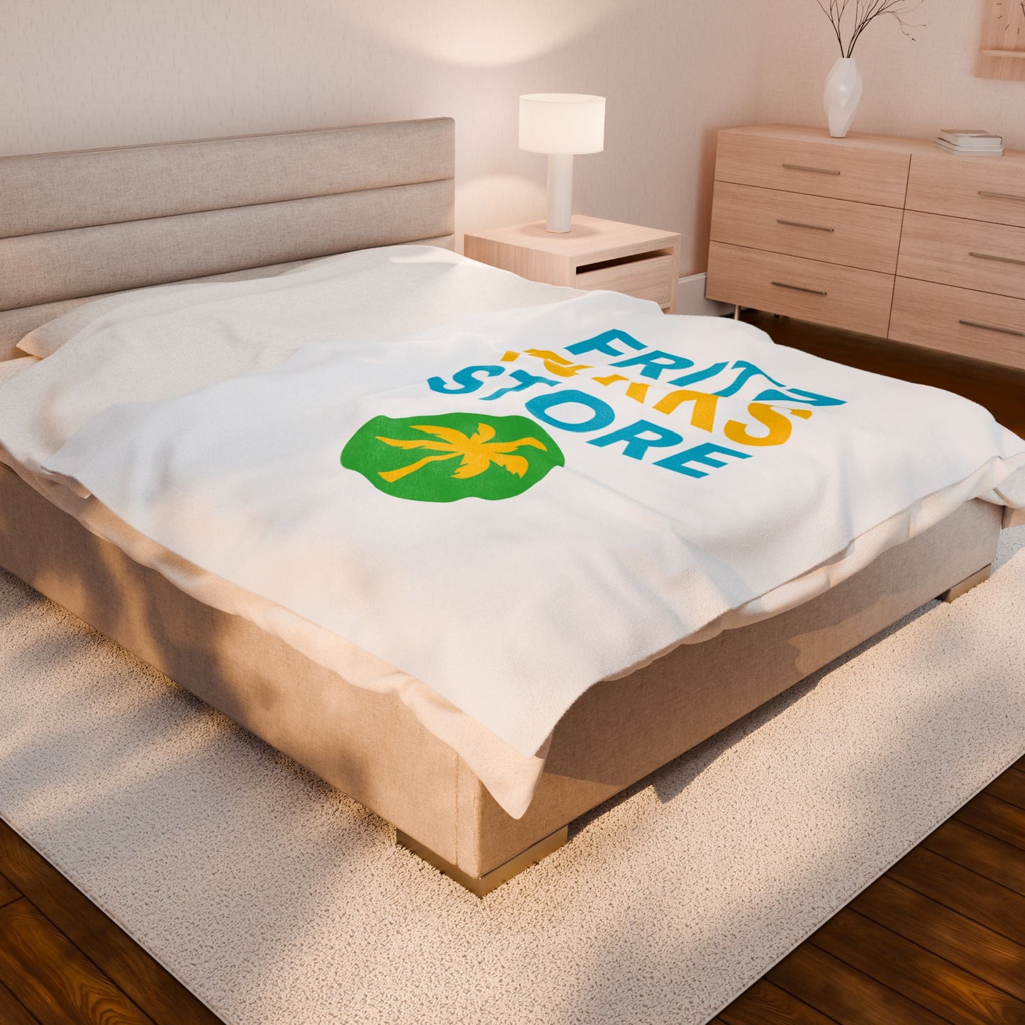 Tropical Vibe Velveteen Plush Blanket – Fritz Turks Store | Soft Cozy Throw with Island Style