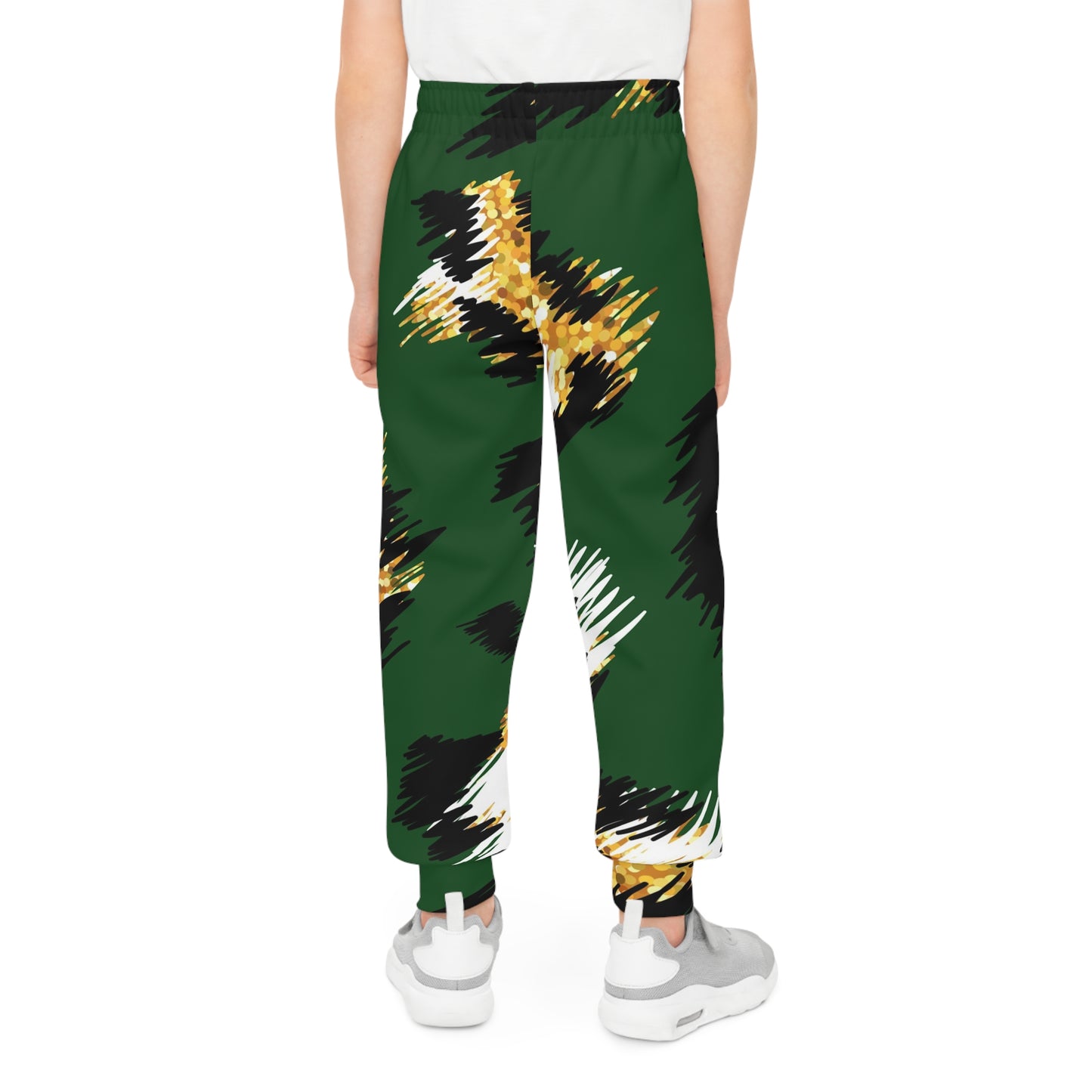 Stylish Youth Joggers | Trendy Green and Leopard Print Pants, Cozy Activewear, Casual Streetwear, Perfect for Gifts and Play