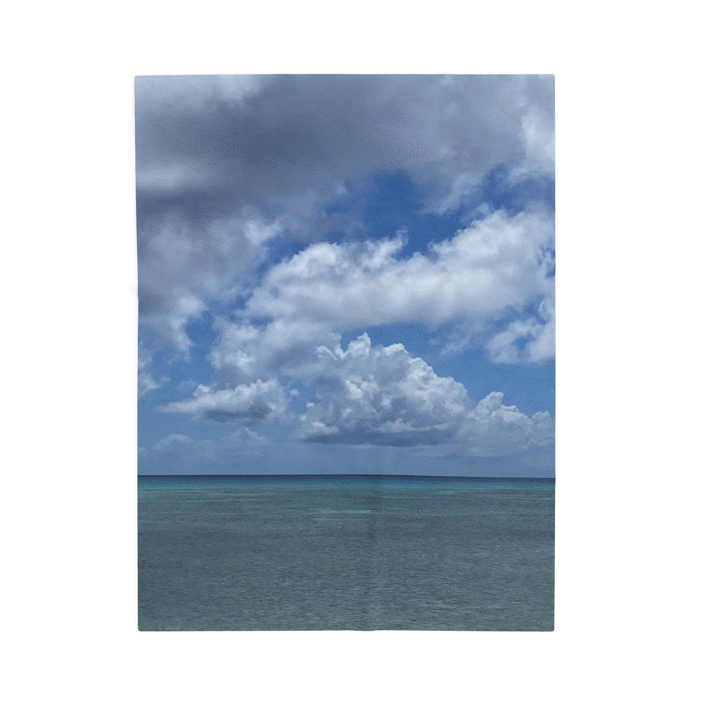 Cozy Velveteen Plush Beach Blanket – Tropical Ocean Photo Throw (Ultra‑Soft