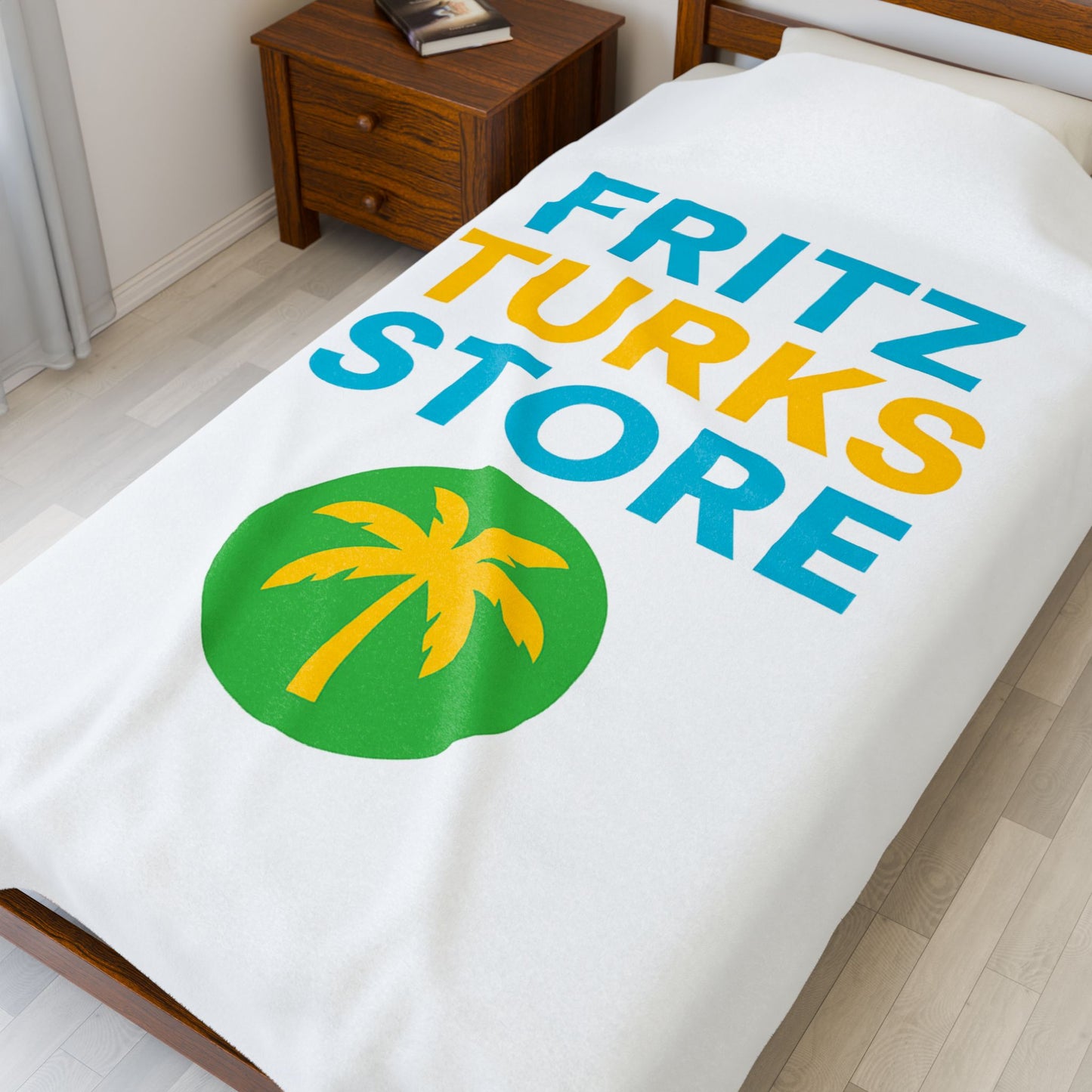 Tropical Vibe Velveteen Plush Blanket – Fritz Turks Store | Soft Cozy Throw with Island Style