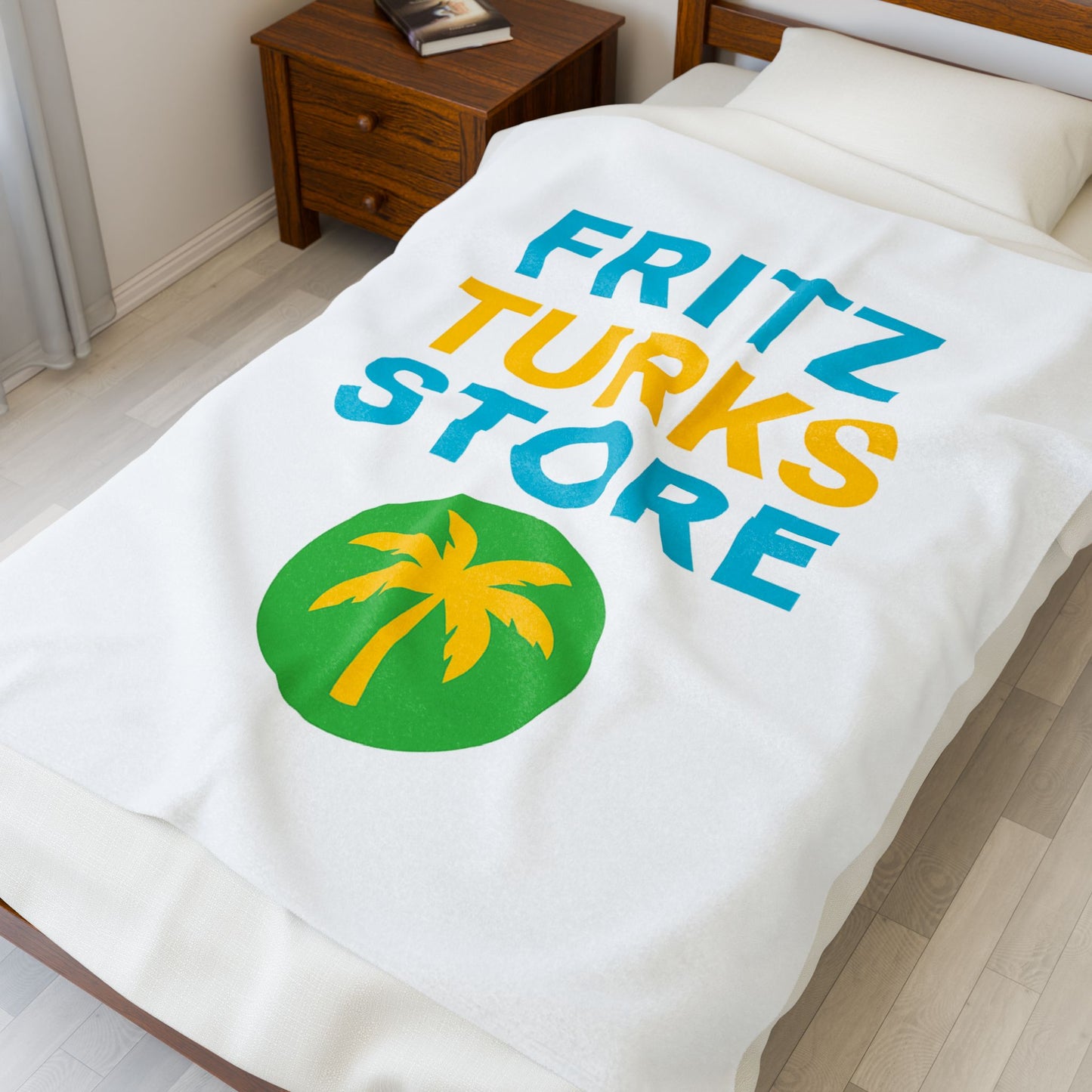 Tropical Vibe Velveteen Plush Blanket – Fritz Turks Store | Soft Cozy Throw with Island Style