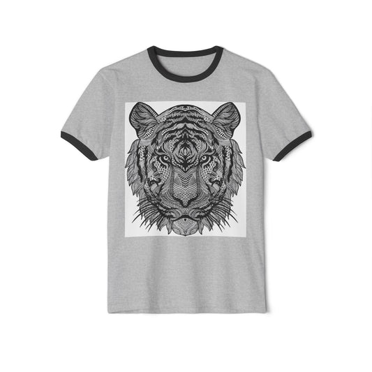 Bold Tiger Ringer Tee – Unisex Cotton Streetwear Style