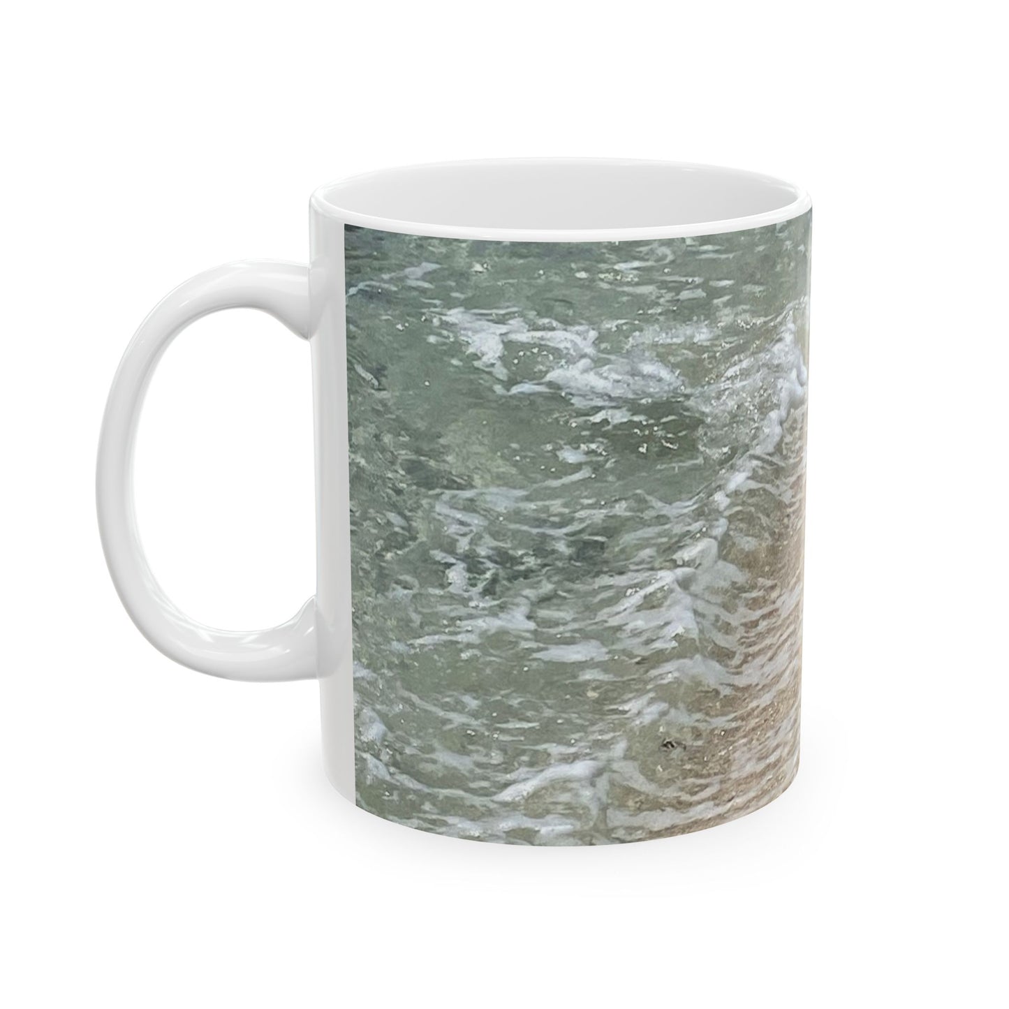 Beach Vibes Ceramic Mug – Ocean & Coastal Sand Design