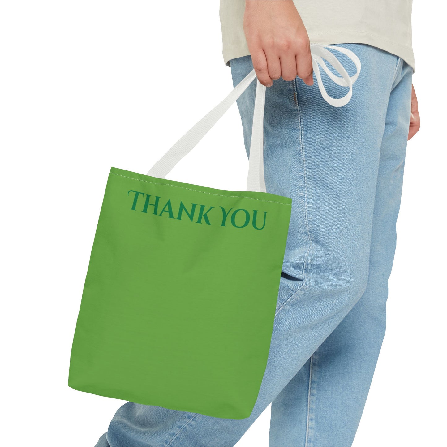 Stylish Eco Tote Bag – Green “Thank You” Design (Reusable & Durable)