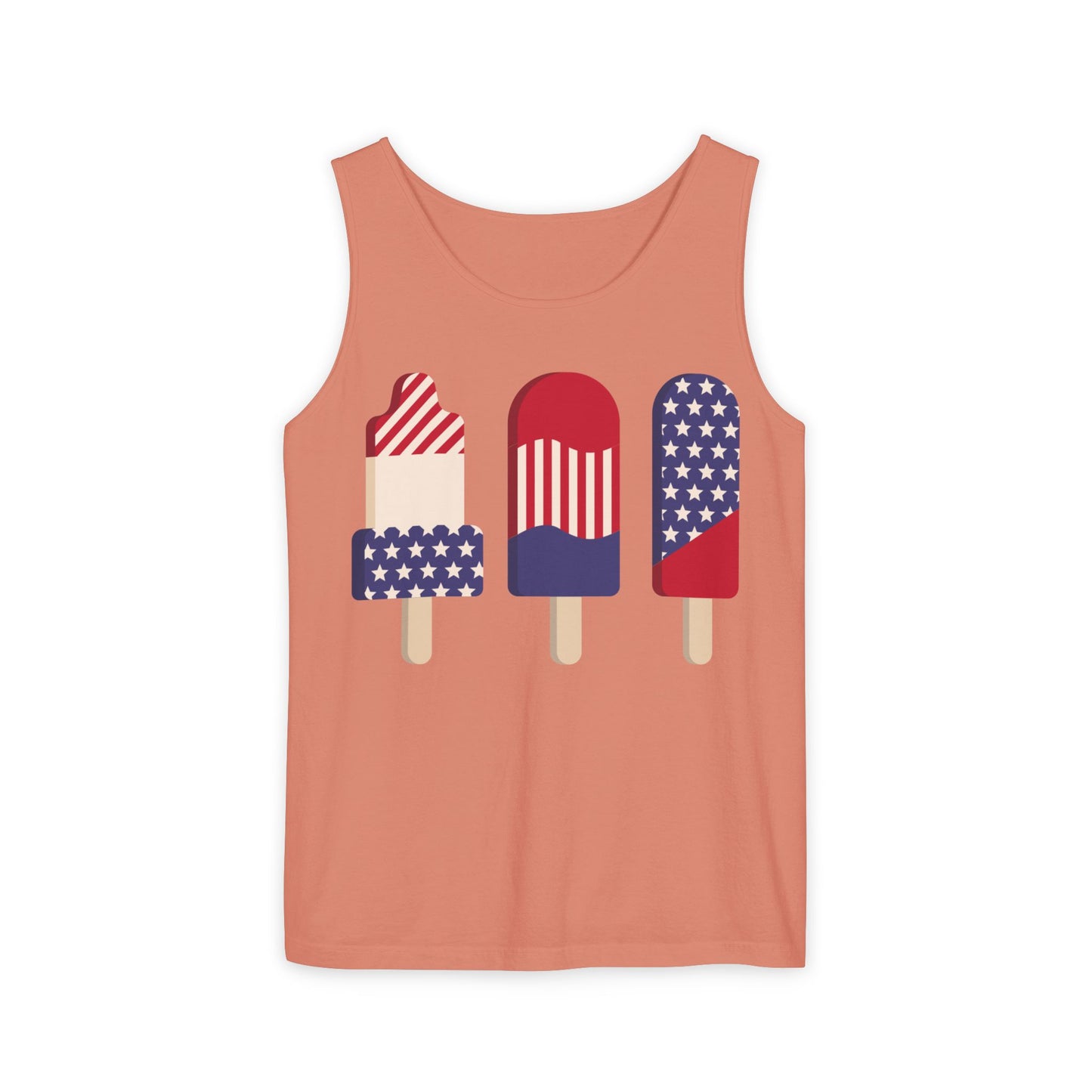 Patriotic Popsicle Tank Top – Fun Summer Sleeveless Shirt for Holidays & Casual Wear