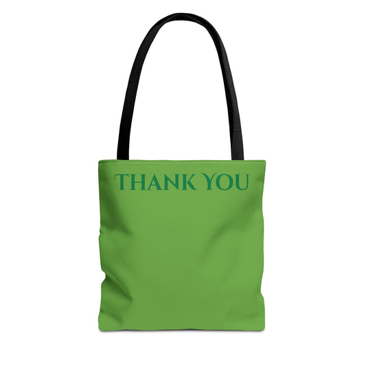 Stylish Eco Tote Bag – Green “Thank You” Design (Reusable & Durable)