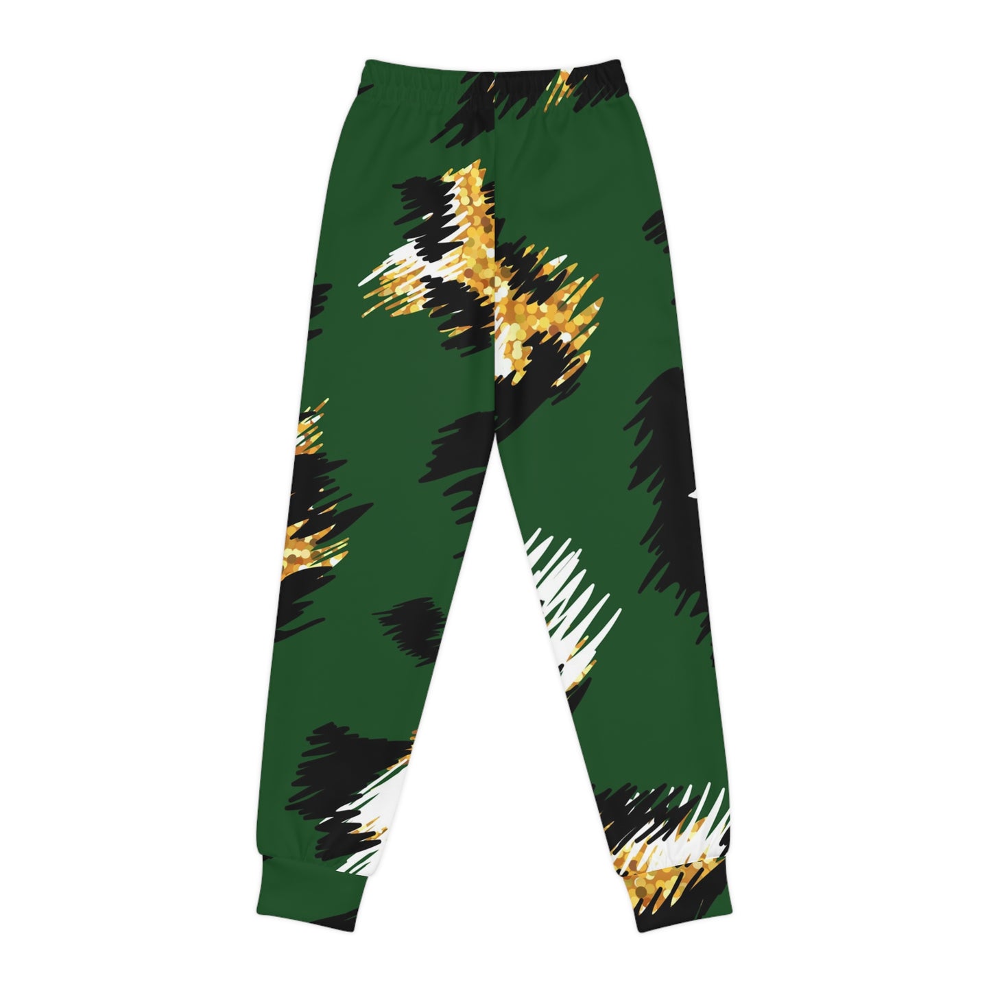 Stylish Youth Joggers | Trendy Green and Leopard Print Pants, Cozy Activewear, Casual Streetwear, Perfect for Gifts and Play