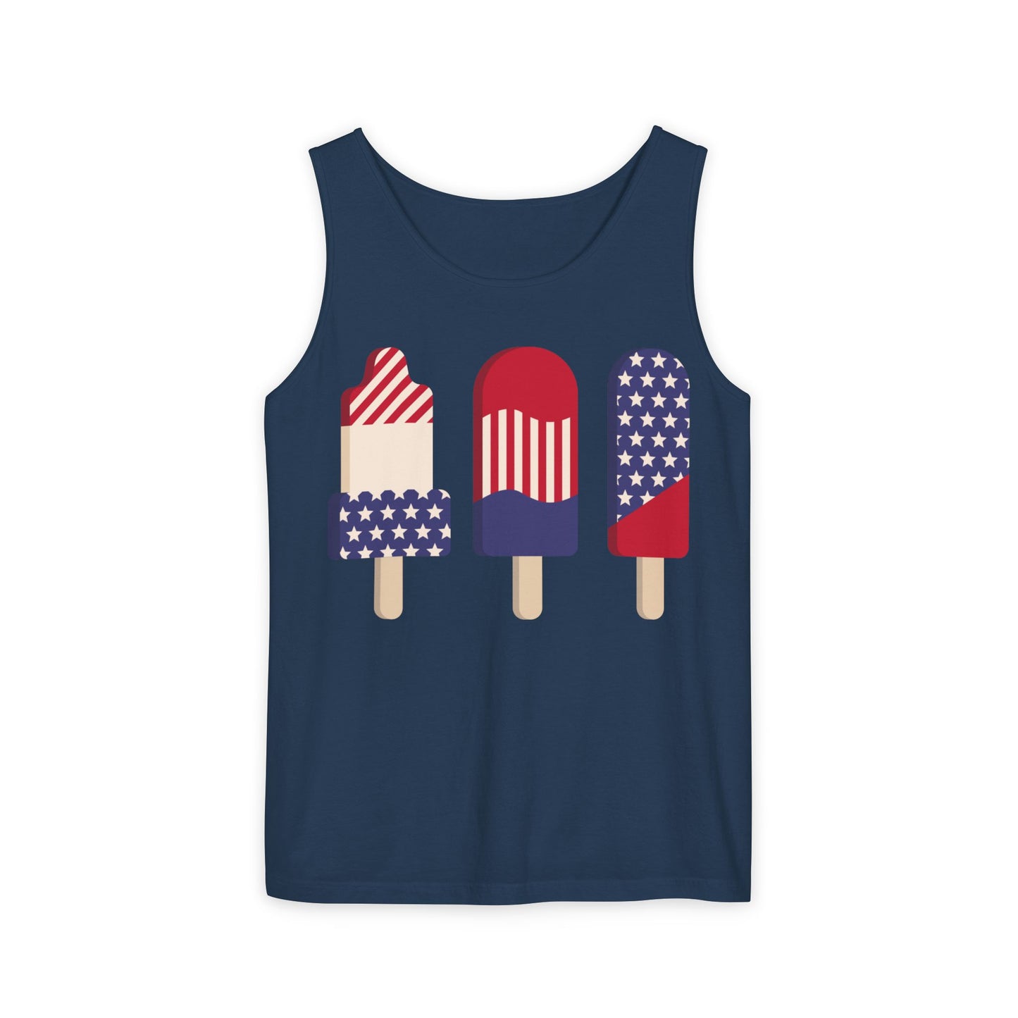 Patriotic Popsicle Tank Top – Fun Summer Sleeveless Shirt for Holidays & Casual Wear