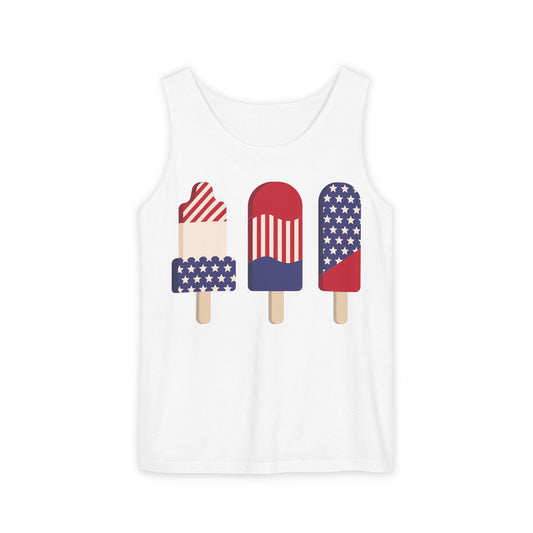 Patriotic Popsicle Tank Top – Fun Summer Sleeveless Shirt for Holidays & Casual Wear