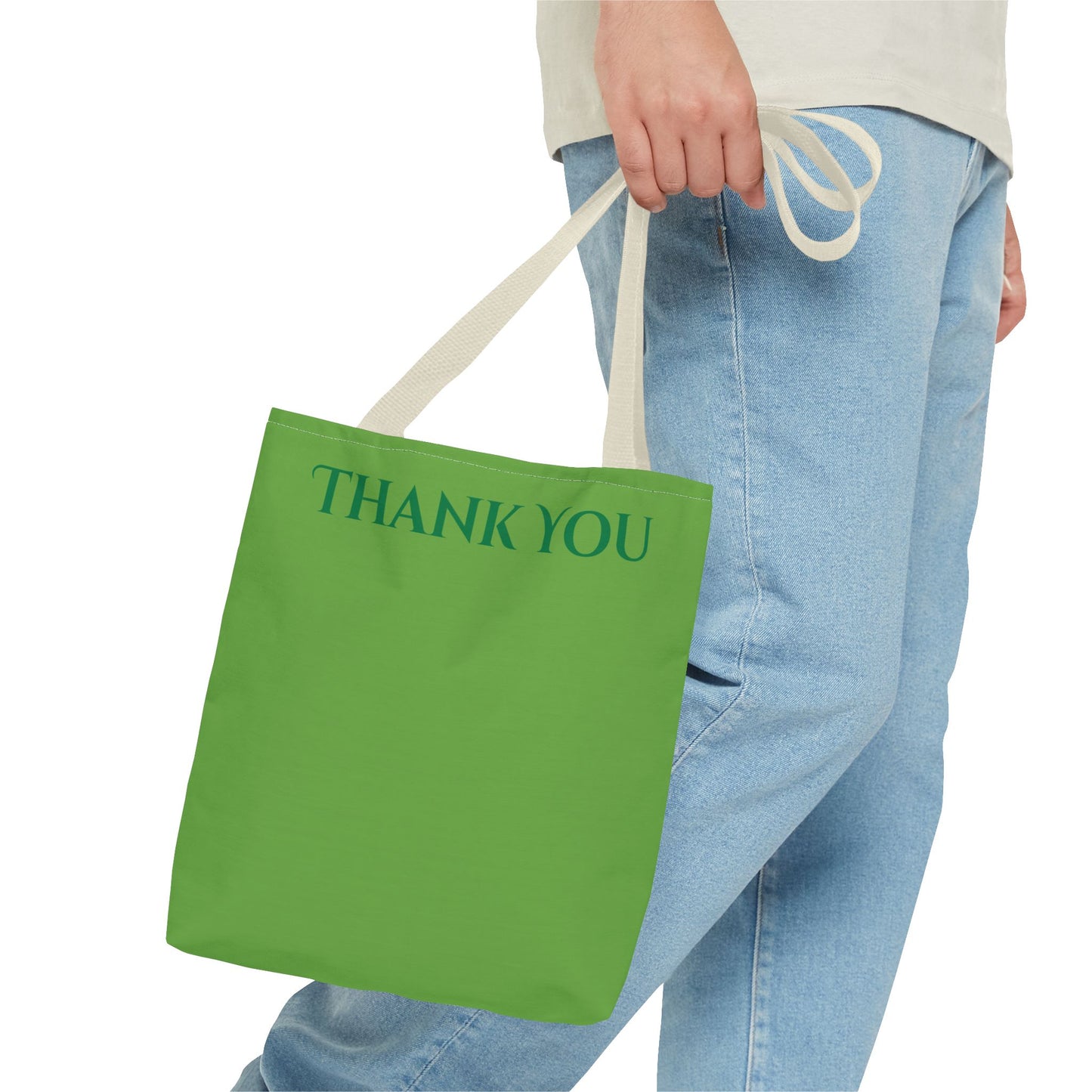 Stylish Eco Tote Bag – Green “Thank You” Design (Reusable & Durable)