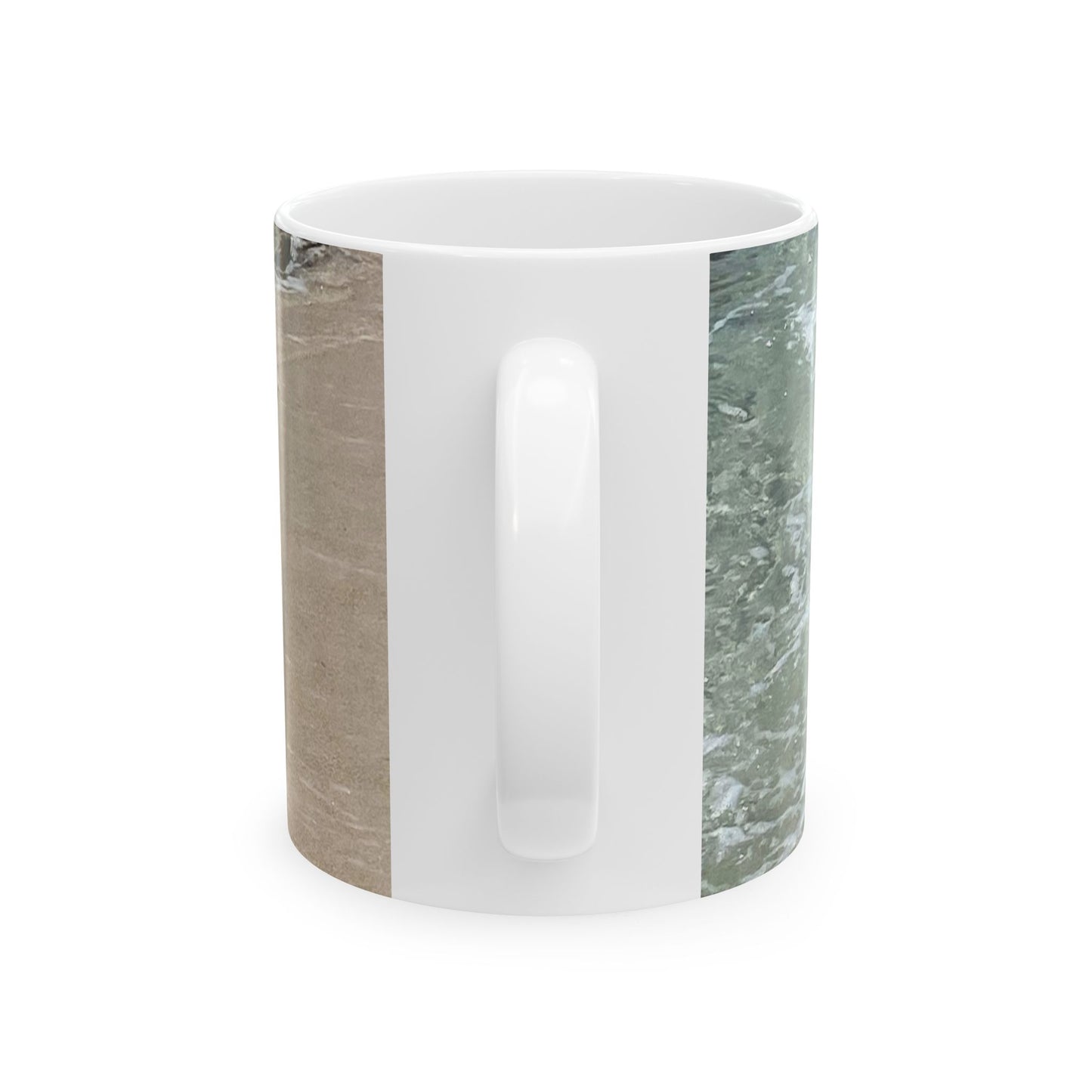 Beach Vibes Ceramic Mug – Ocean & Coastal Sand Design