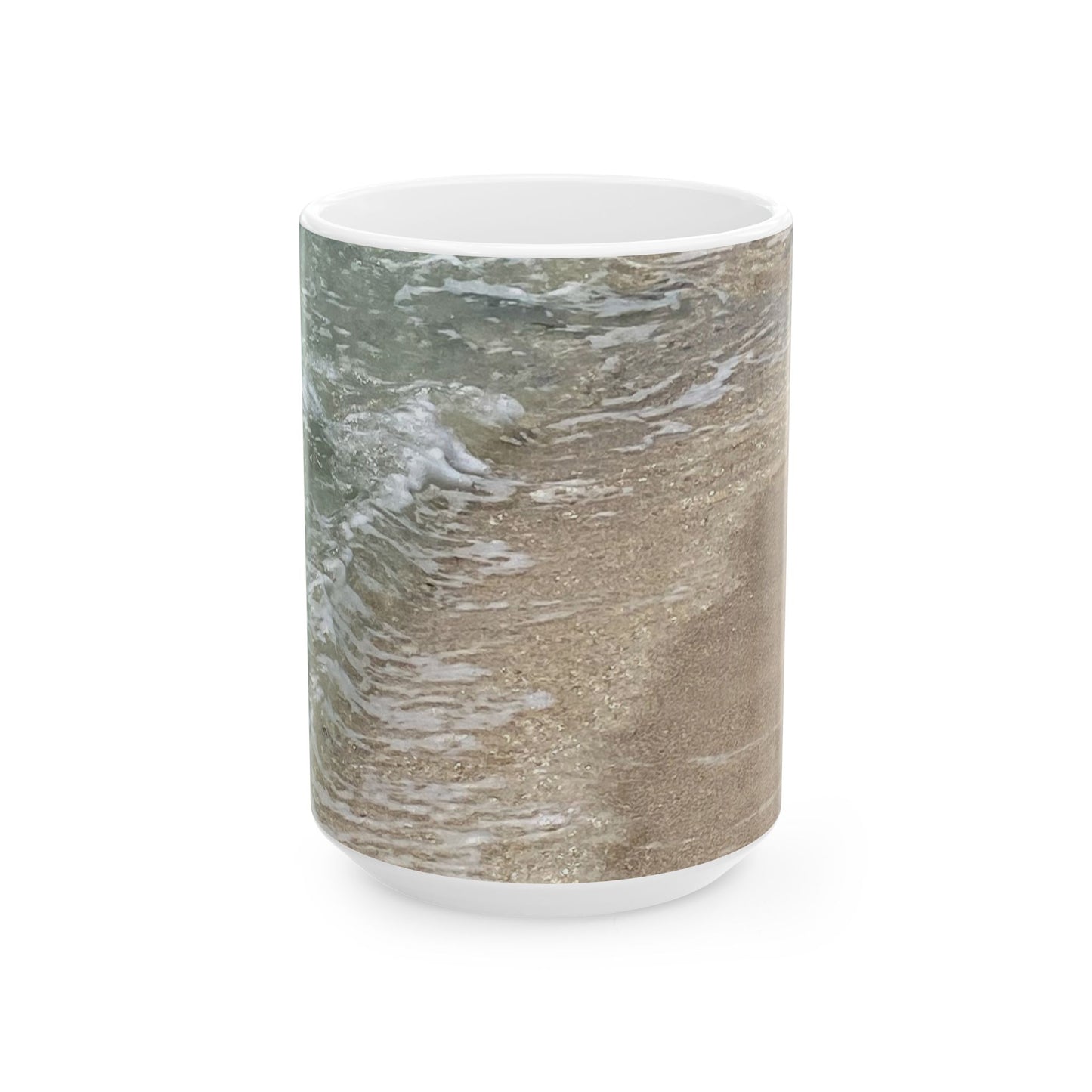 Beach Vibes Ceramic Mug – Ocean & Coastal Sand Design