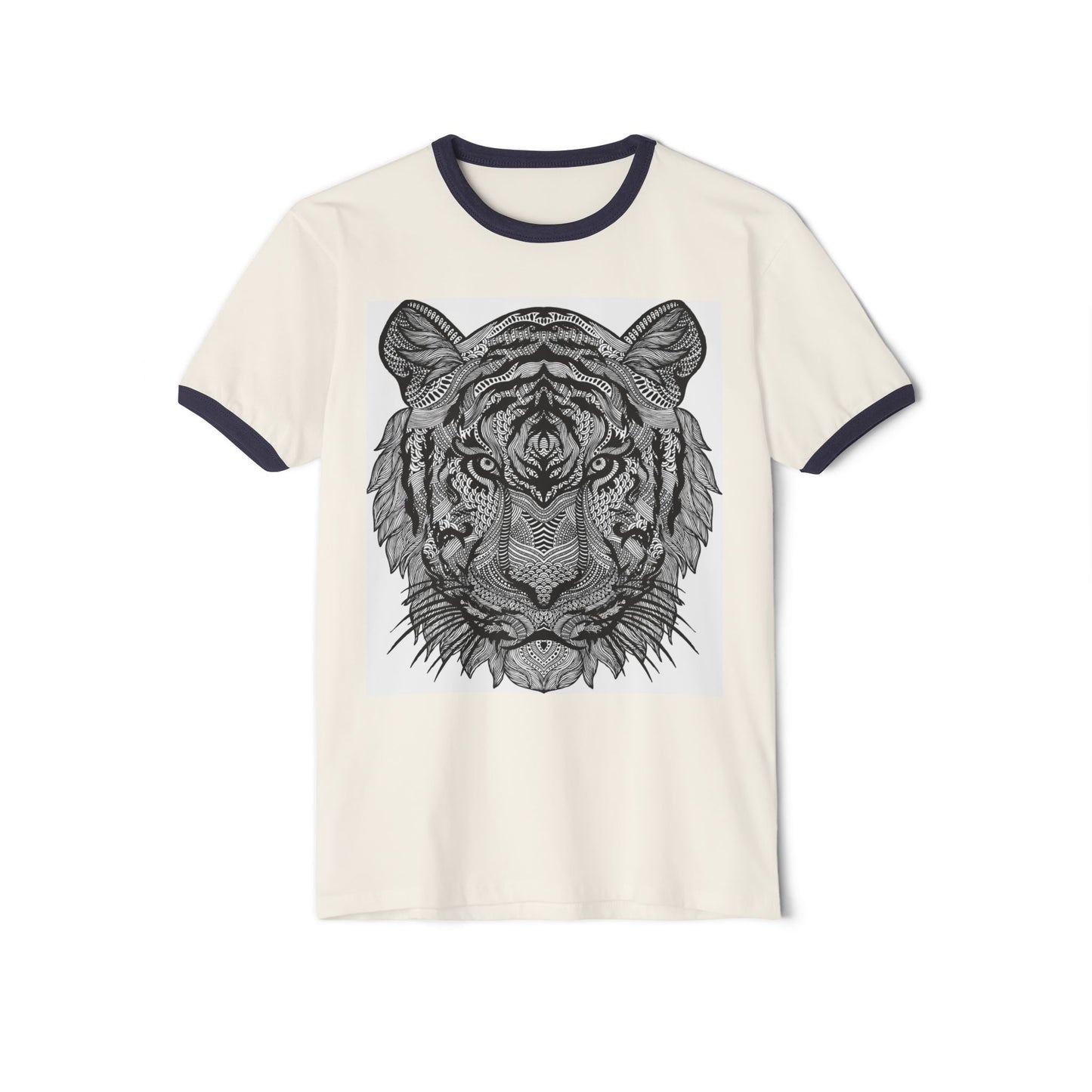 Bold Tiger Ringer Tee – Unisex Cotton Streetwear Style