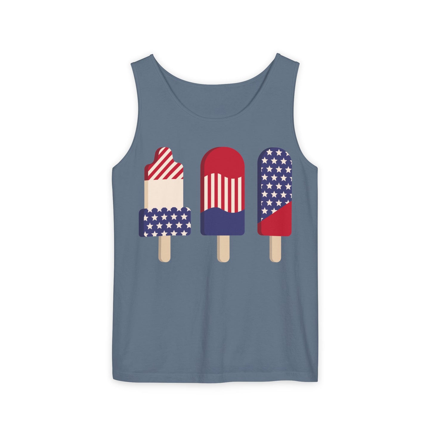 Patriotic Popsicle Tank Top – Fun Summer Sleeveless Shirt for Holidays & Casual Wear