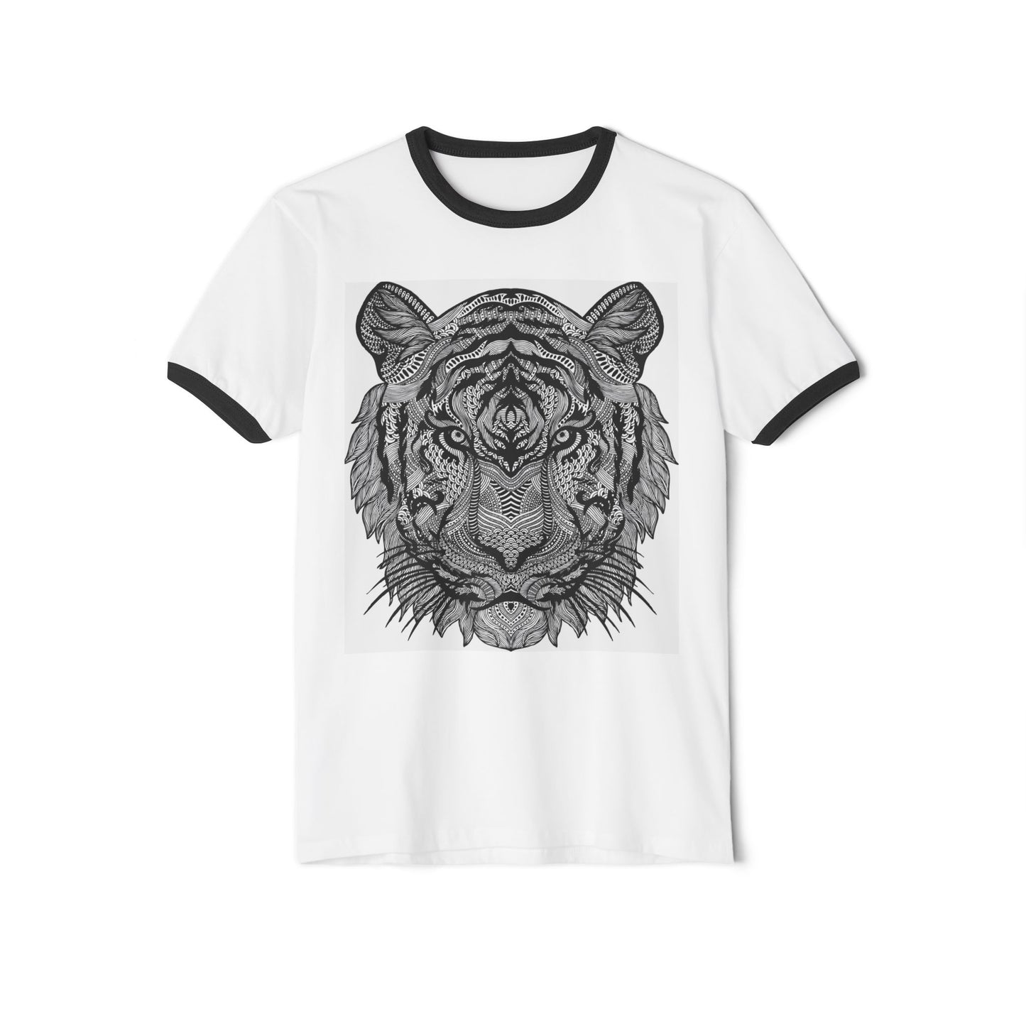 Bold Tiger Ringer Tee – Unisex Cotton Streetwear Style