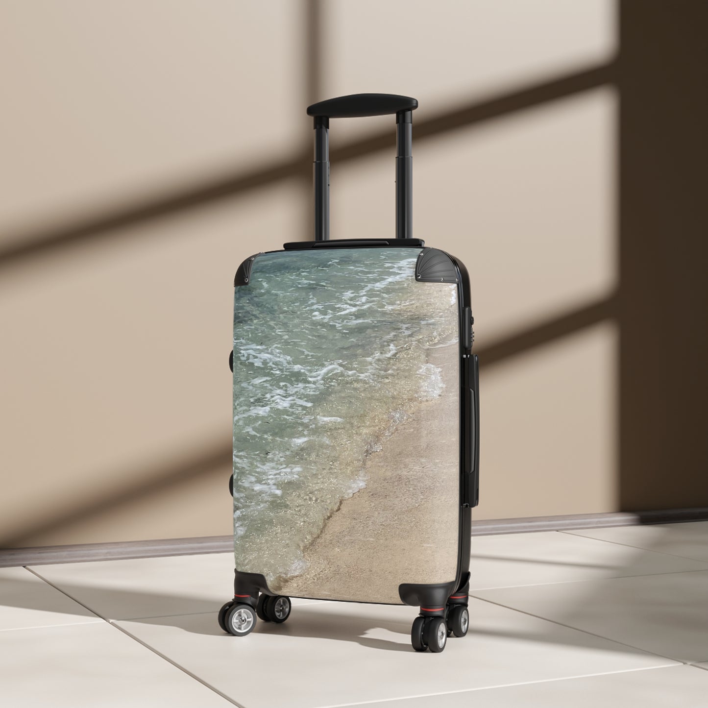 Ocean Wave Print Suitcase – Stylish & Durable Travel Luggage
