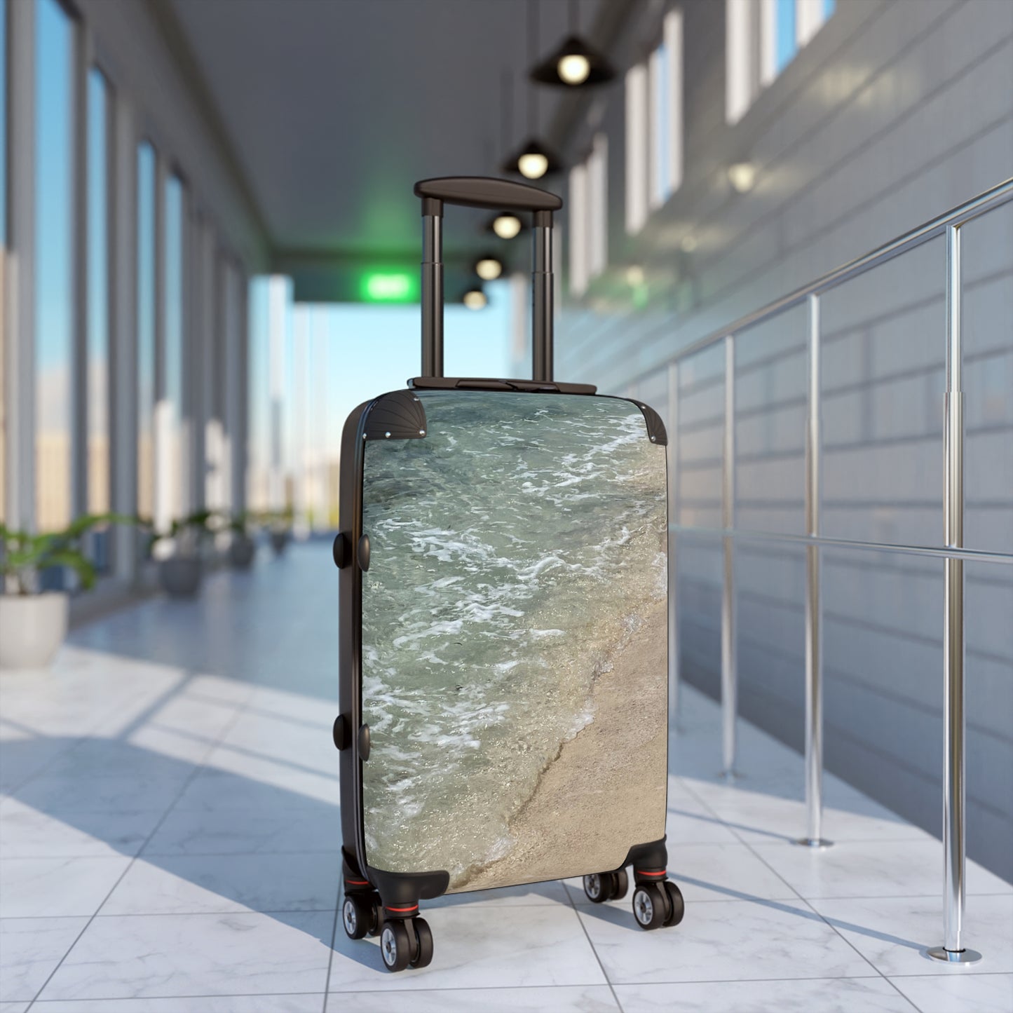 Ocean Wave Print Suitcase – Stylish & Durable Travel Luggage