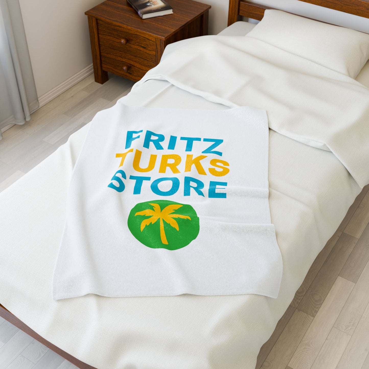 Tropical Vibe Velveteen Plush Blanket – Fritz Turks Store | Soft Cozy Throw with Island Style