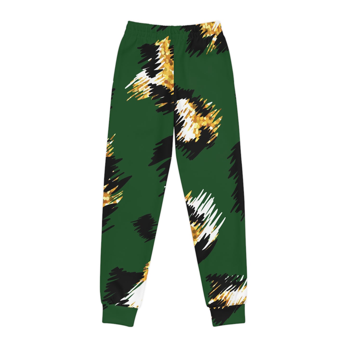Stylish Youth Joggers | Trendy Green and Leopard Print Pants, Cozy Activewear, Casual Streetwear, Perfect for Gifts and Play