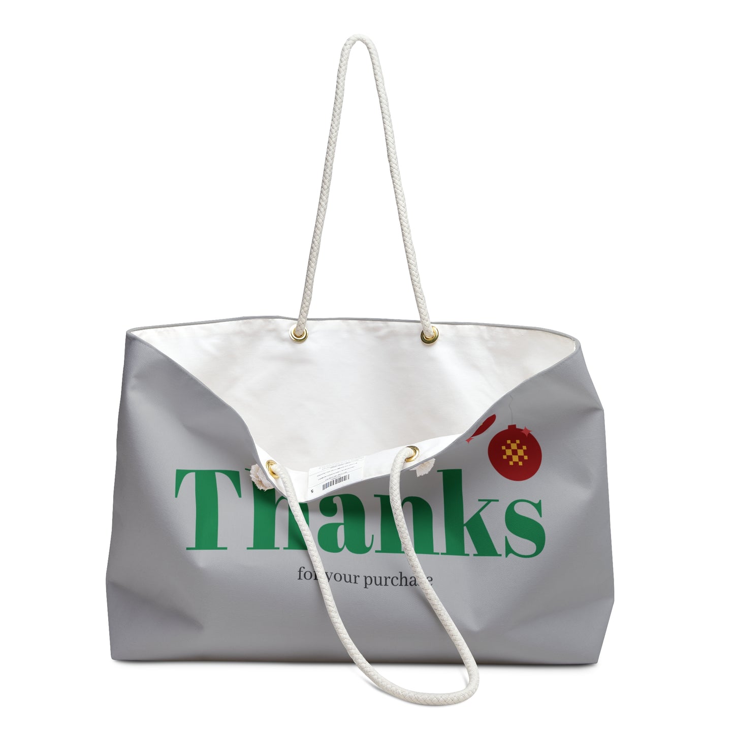Stylish Weekender Bag – Spacious Canvas Travel Tote with “Thanks” Design