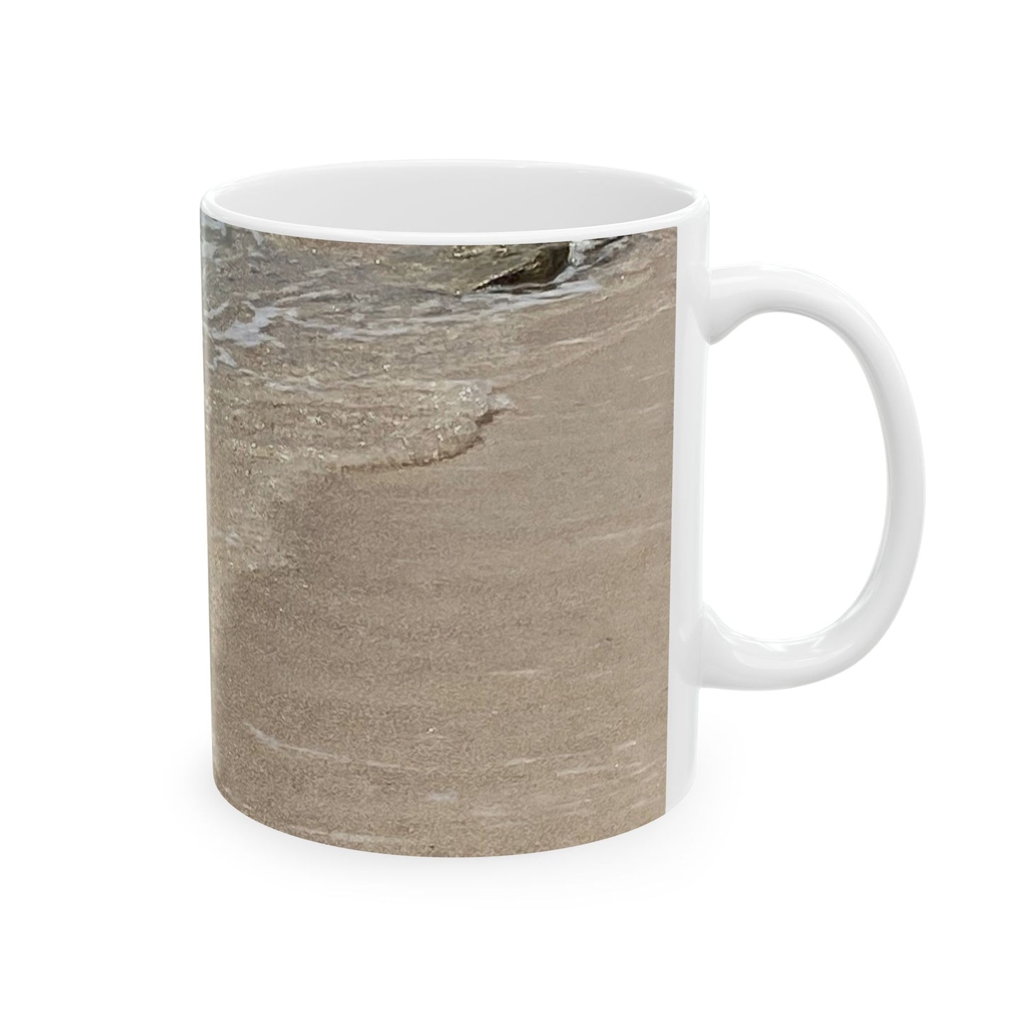 Beach Vibes Ceramic Mug – Ocean & Coastal Sand Design