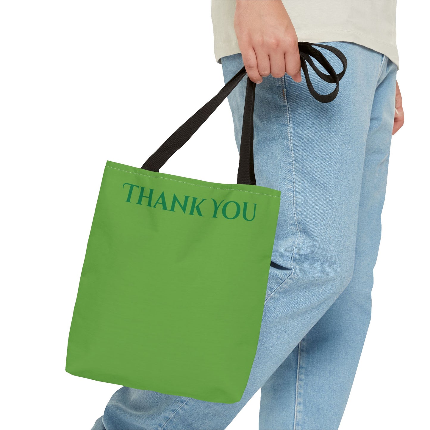 Stylish Eco Tote Bag – Green “Thank You” Design (Reusable & Durable)