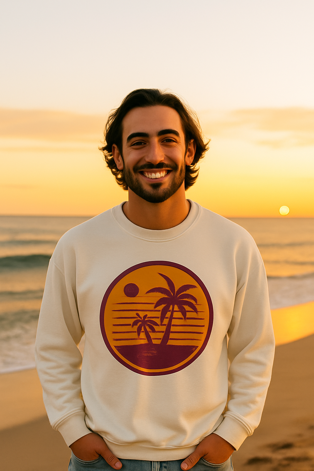 Sunset Palm Trees Unisex Sweatshirt – Comfort Colors